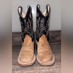 Boy’s Old West Black and Cream Cowboy Boots